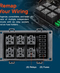 12V DC Auto Waterproof Fuse And Relay Box With Six Relay Sockets And Six Fusible Holders Bosch Style Relays Holder