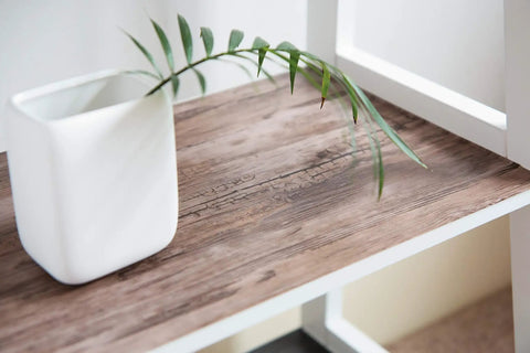 Rustic Wood Self-Adhesive Film Peel-And-Stick Wrap For Walls Cabinets And Furniture Transform Any Flat Surface Quickly With Easy Cut-To-Size Application And A Warm Vintage Look on shelf