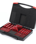 Pro Grade Setup Blocks For Woodworking 16 Piece Height Gauge Block Set with easy block ruler marked bars in a black case