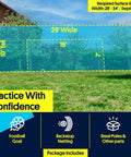 Backyard 3-In-1 Soccer Goal With Rebounder And Backstop Net For Solo Training And Team Practice, Large Outdoor Net System