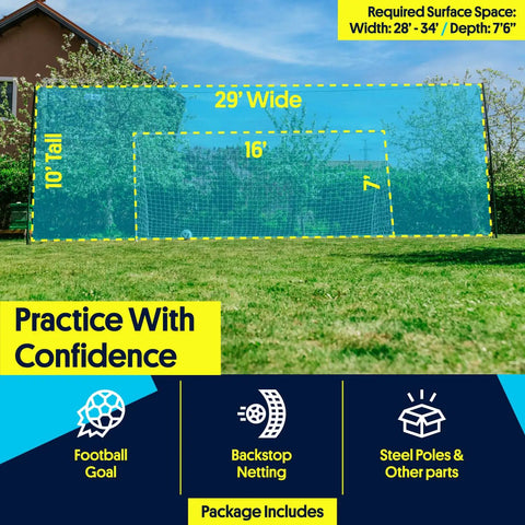 Backyard 3-In-1 Soccer Goal With Rebounder And Backstop Net For Solo Training And Team Practice, Large Outdoor Net System