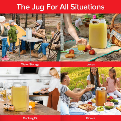 1 Gallon Water Jug BPA Free Empty Container With Leak Proof Cap Made From Food Grade Plastic for versatile use outdoors and indoors