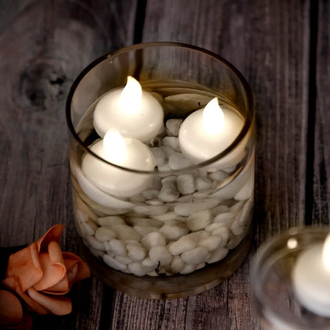 12 Pack Waterproof Floating Tea Light Candles Battery Operated Flameless Submersible Led Lights For Centerpieces Wedding Party Decor Warm White Glow That Epic Vibe