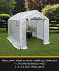 Replacement Cover Kit For 6W X 8L X 6.5H Greenhouse Translucent UV Treated Polyethylene Frame Not Included Fits ShelterLogic 70600 Series Durable Outdoor Greenhouse Cover in garden setting