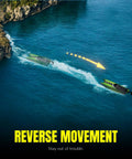 Sick High Speed RC Boat For Adults 20MPH Remote Control Boat For Pools And Lakes Dual Battery Pack With Reverse Function Durable 7955 Green Toy Speedboat For Water Adventures showing reverse movement in the water.