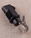 Push Button Latch Lock Kit With Key For Marine Storage Box Doors, Spring Pop Button Action, includes key on textured surface