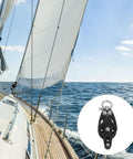 Beefy Nylon Bearing Pulley Block For Sailing And Gym Cable Attachments Black Single Rope Pulley Wheel on a Sailing Boat