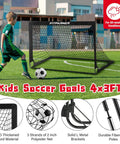 2 Pack 4x3 Ft Kids Soccer Goals For Backyard Practice Sesh Foldable Portable Soccer Nets With Target Ball And Cones Easy Storage