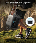 Person carrying UltraFast Portable Power Station With 1024Wh LiFePO4 Battery And 100W Bifacial Solar Panel on hiking trail