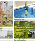 Cordless Submersible Water Transfer Pump 530 GPH 2 Bar used for garden irrigation, outdoor shower, pool, and basement settings