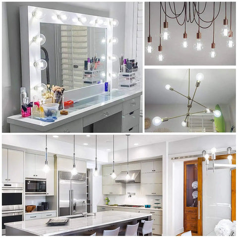 Multiple uses of Dimmable G25 LED Globe Vanity Bulbs 100W Equivalent 1200 Lumens 5000K Daylight White E26 Medium Base
