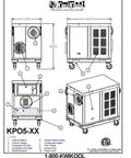 5 Ton 60000 Btu Air Cooled Portable AC System Indoor Outdoor Commercial Grade Galvanized Steel Frame Self Contained No Sweat Cooling Proudly Made In Usa Smooth Sailing Install technical drawing with dimensions.
