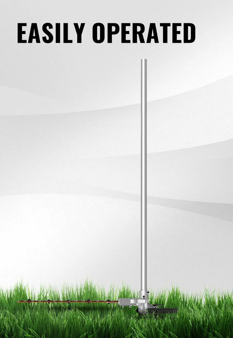 16 Inch Universal Hedge Trimmer Attachment With Dual Action Blade And Articulating Head For Gas Powered Tools, displayed upright.