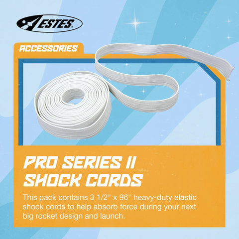 Pro Series II Shock Cord Accessory Pack For Model Rockets Heavy Duty Elastic Shock Cords Three And A Half Inch By Ninety Six Inch