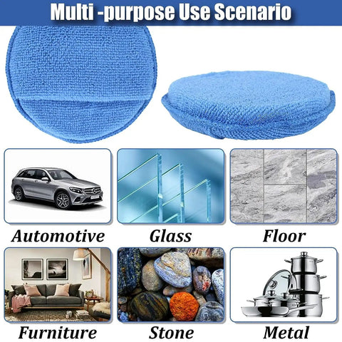 Microfiber Wax Applicator Pads With Finger Pocket for versatile cleaning uses including automotive, glass, and furniture surfaces.