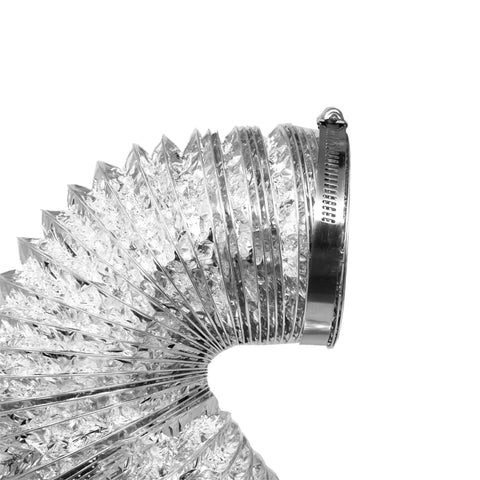 Close-up of 4 Inch Flexible Aluminum Dryer Duct 10 Foot With 2 Premium Clamps for dryers
