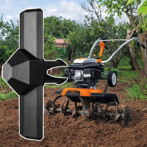 Wide Compatibility Fertilizer Spreader Agitator Replacement Attachment 9.9x5x3cm near garden tiller, showing durable design