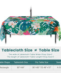 Rectangle Outdoor Tablecloth With Umbrella Hole And Palm Leaf Pattern 60 By 84 Inch Waterproof Polyester Patio Table Cover
