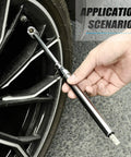 MEANLIN MEASURE silver double-straight tire pressure gauge, 10-pack, used on car tire valve