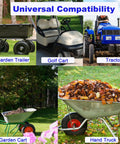 Collage of garden trailer, golf cart, tractor, garden cart, and hand truck for use with 3.00-3.25-8 Replacement Inner Tubes With TR-87 Bent Valve Stem.
