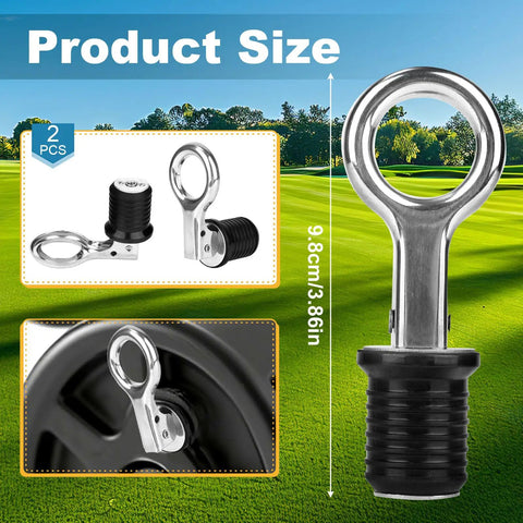 Two Pack Stainless Steel Lawn Roller Drain Plugs For Easy Filling And Draining Fits One And A Quarter Inch Openings