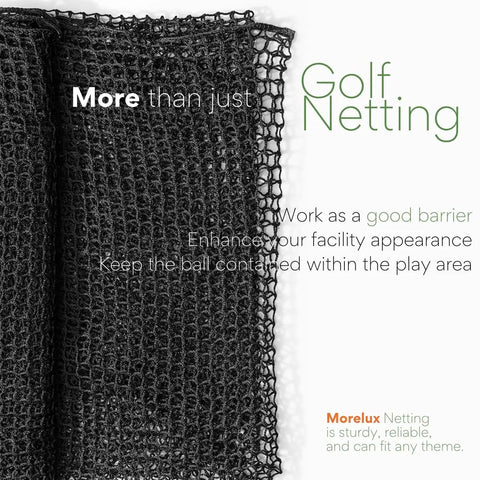 10x10ft Golf Impact Net For Backyard Practice And Garage Setup, Heavy-Duty 3.0mm Polyester Replacement Net In Black, High-Density Mesh
