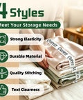 Top Tier Bed Sheet Organizers And Closet Storage Bands Keeps Your Linens Squared Away For Good Includes Labeled Sorters for folded sheets.