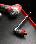 3/8-Inch Drive Ratcheting Breaker Bar Adapter Converts Breaker Bar Or Sliding T-Handle Into a 24-Tooth Ratchet on tool bench