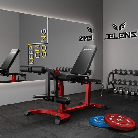 Leg Extension And Curl Machine For Home Gym Adjustable Seated Extensions And Lying Curls Quad And Hamstring Builder in a gym setting
