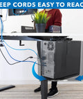 Heavy Duty Under Desk Computer Tower Holder With Slick Swivel Design And Generous Adjustable Fit To Keep Your Badass Gaming Rig Dust Free and cords accessible.