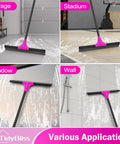 Heavy Duty Floor Squeegee With 18 Inch Wide Head And 58.3 Inch Telescoping Handle Rubber Foam Water Scraper in various applications
