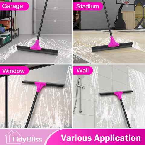 Heavy Duty Floor Squeegee With 18 Inch Wide Head And 58.3 Inch Telescoping Handle Rubber Foam Water Scraper in various applications