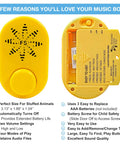Plug And Play MP3 Sound Module For Stuffed Animals With Extended Two Hour Recording Time Featuring Straight Forward Drag Drop USB Setup For Custom Voice Vibes On Plush Toys, yellow design, includes battery door.