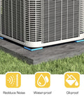 4 Pack Rubber Anti Vibration Pads for Air Conditioners and HVAC Systems under condenser, oil and weather resistant blue.