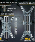 Heavy Duty Lock Tight Wheel Alignment Clamp With Magnetic Adapter For Camber Caster Gauge dimensions 11 to 25 inch grip.