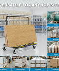 Heavy Duty Folding Drywall Cart Dolly Beast With 1800 Lbs Capacity For Job Sites Handling Heavy Stuff Like Plywood Lumber Glass with sheet panels