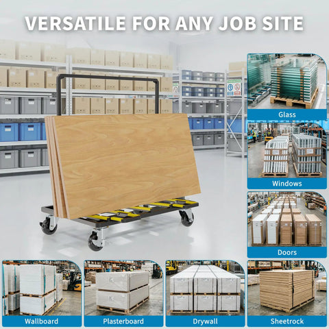 Heavy Duty Folding Drywall Cart Dolly Beast With 1800 Lbs Capacity For Job Sites Handling Heavy Stuff Like Plywood Lumber Glass with sheet panels