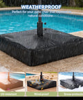 Patio Umbrella Base Cover For Square Stands Heavy Duty 600D Waterproof Anti UV Weatherproof Cover Only 30 Inch By 30 Inch By 5 Inch Black Fits Most Square Bases on wet patio by pool