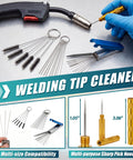 All-in-One MIG Welding Gun Maintenance Kit For MB15 And 15AK Torch, showing welding tip cleaner and tools