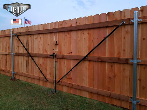 Telescopic Gate Brace For Wood Privacy Fence Anti Sag Kit Adjustable From 52 To 96 Inches Black USA Made Heavy Duty Gate Support