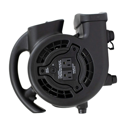 Mini Mighty Centrifugal Air Mover 138 Watt With 600 CFM For Beast Drying Fast Surfaces Like Carpets Floors And More, Black, side view