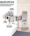 Full Overlay European Soft Close Cabinet Hinges For Kitchen Cabinets 20 Pieces 105 Degree Frameless Concealed Cabinet Door Hinge Six Way Adjustable Clip On Plate For Easy Installation DecoBasics installed view