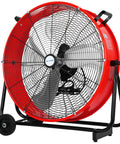 Powerful 24-Inch Drum Fan Built Tough With Three Speed Settings For Garage, Workshop, Basement, Warehouse And More High Velocity Airflow Up To 8100 CFM