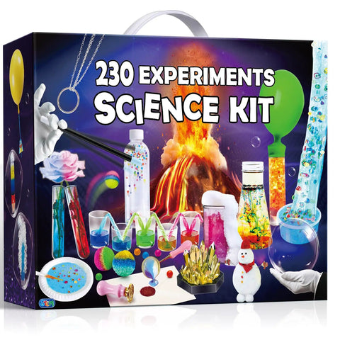230 Experiments Science Kit For Kids STEM Toys With Magic Chemistry Set Crystal Growing Physics Slime And More Hands On Learning Educational Gift Idea For Boys And Girls box.