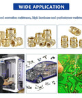 Bulk M2.5 Brass Threaded Inserts For Plastic Heat Set Kit For 3D Printing And Injection Molding Including M2.5x2.5x3.5 And M2.5x4x3.5 Sizes 220 Pieces Knurled Brass Press Nuts For DIY Friendly Strong Durable Joints visible in various applications including 3D printing and electronics.