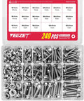 Beefy 240 Piece M5 M6 M8 Flanged Bolts And Nuts Set In Stainless Steel 304 Includes 14 Common Sizes For DIY Projects Automotive Machinery And Home Repairs Ready