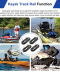 Universal Kayak Gear Track Mount Kit With Low Profile Rails For Fishing Rod Holder Cup Holder Paddle Holders And Anchor Cleats 4 Piece Set Compatible With Most Rail Systems For Offshore And Lake Adventures, ABS 4 in mounts