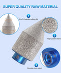 Pro Grade Diamond Beveling Chamfer Bit For Tile Holes, Diamond Finger Milling Bit 0 To 1 3/8 Inch (0-35mm), 5/8-11 Thread, Grit 50/60