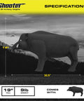 3D Hog Archery Target With Realistic Solid Body For True Field Practice, 19 Inch High By 32.5 Inch Wide, Vital Scoring Ring