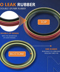 Double lip NBR rubber seal highlighting top and bottom view, showing corrosion resistance and sealing for smooth operation.